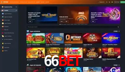 Interface moderna da plataforma 66bet